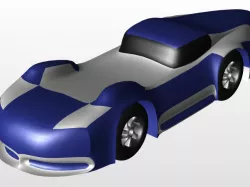 Blue and White Car