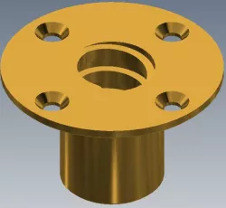 Brass Flange Nut RH22x7