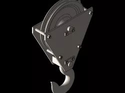 Crane hook with pulley block