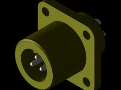 Panel mount circular connector, CA1302ESL-3PB, ITT CANNON