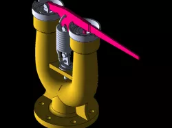 pressure vessel valve cad design Rams Bottom Safety Valve | 3D CAD Model