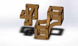 Деревянная геометрическая скульптура / Geometric wooden sculpture