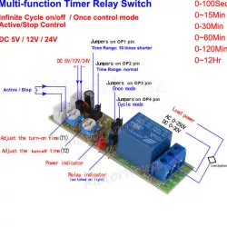 0-60Min Delay Timer Timing Infinite Cycle Switch Relay ON OFF Trigger Module
