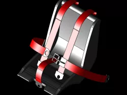 Baja bucket seat with seatbelt