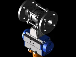 Ball Valve DN40 PN40, L=200 with Pneumatic Actuator