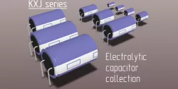 Capacitor collection (electrolytic KXJ-series, horizontal mount)