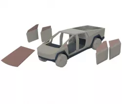 Cybertruck full-scale CAD from drawings, Tesla