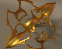 Octahedron derived emergent organic shape 04