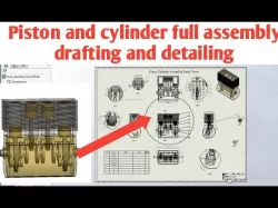 Piston Cylinder Assembly Detail View/ Solidworks tutorial