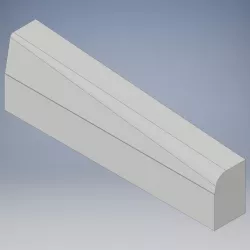 Slanted road curb L-side