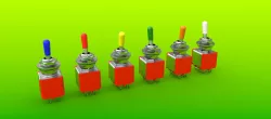 Toggle Switches Dual Pole, colored handles
