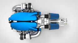 Twin Turbo V12 Engine Rendring