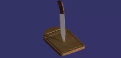 Wooden Chopper Board with knife - cutit tocator lemn