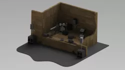 A collection of PA (Public Address) equipment for placement use only (scene raider/stage plot)
