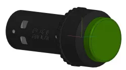 backlit latch button (green)