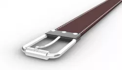 BELT WITH BUCKLE AND STITCH LINES