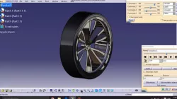 CATIA V5 CAR WHEEL ASSEMBLY AND ANIMATION