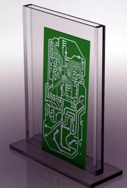 DIY plexiglass vessel for etching circuit boards.