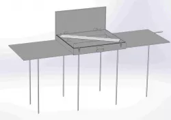 Portable table. fire post.