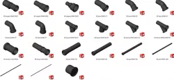 PVC DN40 pipes, bends, branches...