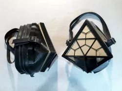 Respirator mask with bike tube seal and vacuum bag filter