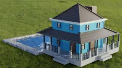 3D House model Low-poly 3D model