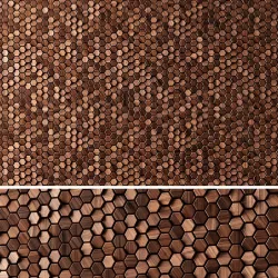3D panels Wooden Hexagon 3D model