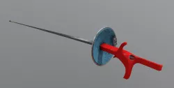 A used foil fencing weapon Low-poly 3D model