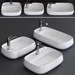 Alice Ceramica Nur Plan Washbasin Low-poly 3D model