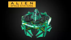 Alien Modular Space Stations Low-poly 3D model