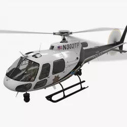 AS-350 Tulsa Police Animated Low-poly 3D model
