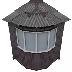 Balcony metais 01 09 Corner window for Russia Low-poly 3D model