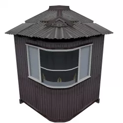 Balcony metais 01 28 Corner window for Russia Low-poly 3D model