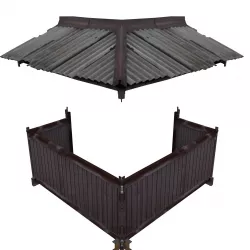 Balcony metais 01 30 Corner for Russia Low-poly 3D model