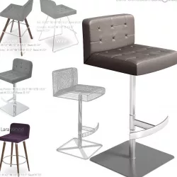 Barstool Lara four options  3D model