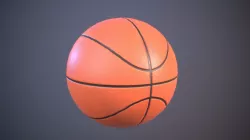 Basketball game-ready low poly high poly model Low-poly 3D model