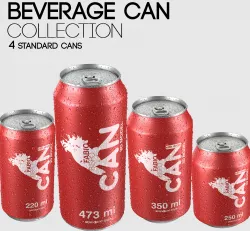 Beverage Can Collection - 4 Sizes 3D model