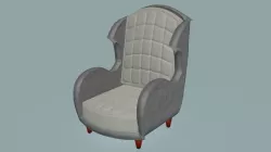 Bristol Club Wingback Lounge Chair 3D model