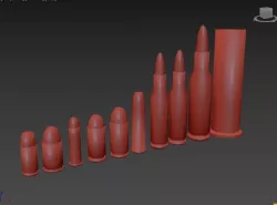 Bullets Low-poly 3D model