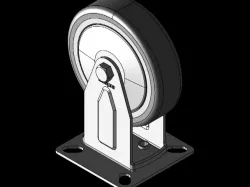 CASTER WHEEL FDPE 100 MM FIXED FORK INSTITUTIONAL USE