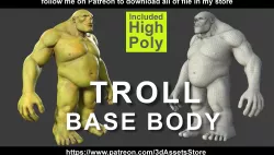 Character - Troll Body Base Low-poly 3D model