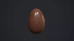 Chocolate Easter Egg - Crackled Pattern Low-poly 3D model