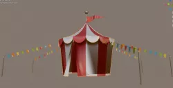 Circus Tent  Low-poly 3D model