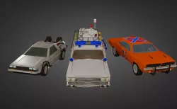 Complete PopCulture Pack 10 Cars Low-poly 3D model