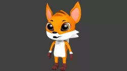 Cute fox low poly rigged Low-poly 3D model