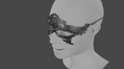 Fancy party mask Low-poly 3D model