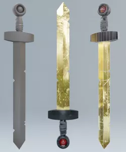 Finn Sword - Golden Sword of Battle Low-poly 3D model