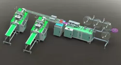 Fully Automatic Face Mask Machine 1 Body Sheet to 2 Earloops, "L" shape type