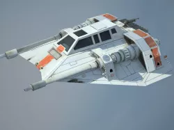 Game Ready Star Wars T-47 Airspeeder - Snowspeeder Low-poly 3D model
