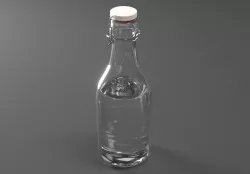 Glass Bottle With Snap Cap 3D model